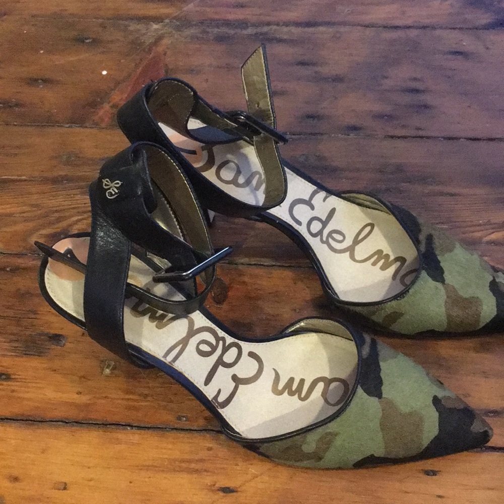 EUC camo Sam Edelman heels